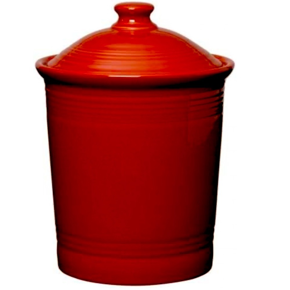Fiesta Scarlet Red (Intro 2004) by HOMER LAUGHLIN 9” Medium Canister & Lid NEW